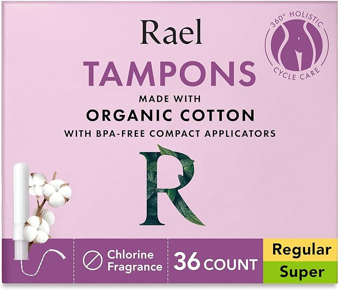 Rael Tampons, Compact Applicator Tampon Made with Organic Cotton, Multipack, Regular and Super Ab... | Amazon (US)
