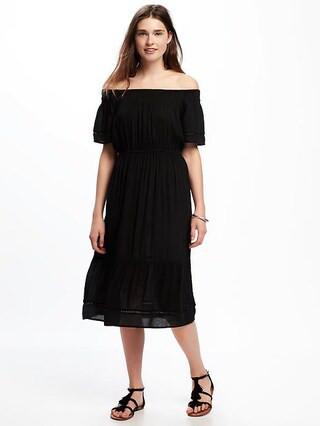 Off-the-Shoulder Crinkle-Gauze Dress for Women | Old Navy US