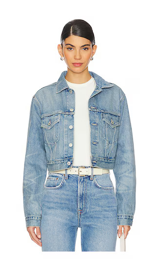 Short Trucker Jacket in Silver Moon | Revolve Clothing (Global)