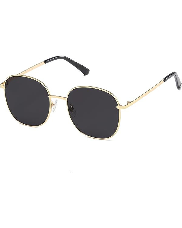 SOJOS Classic Trendy Square Sunglasses for Women Men Cute Big Frame Gold Shades SJ1137 | Amazon (US)