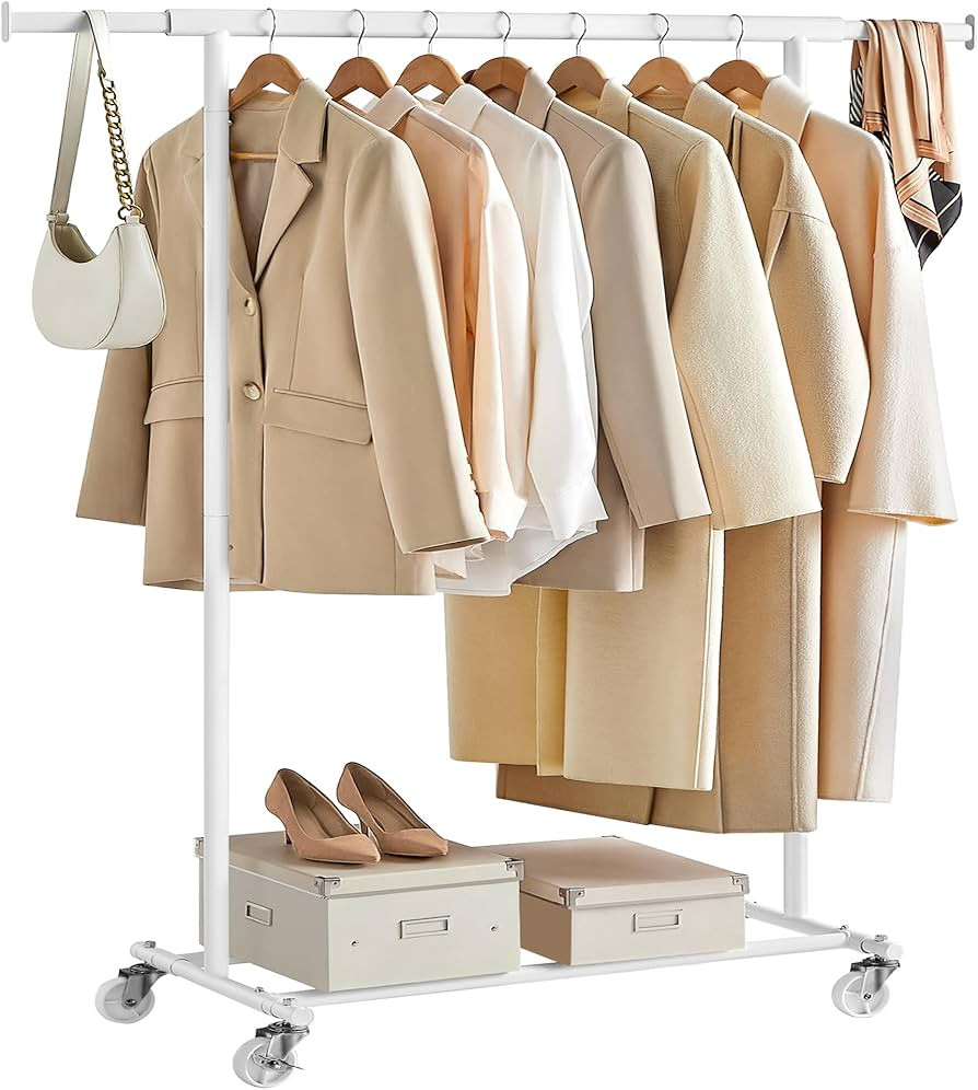 SONGMICS Kleiderständer auf Rollen, Schwerlast-Garderobenständer, ausziehbare Kleiderstange, bi... | Amazon (DE)