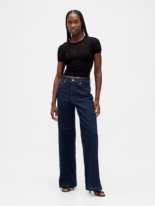 High Rise Stride Wide-Leg Jeans | Gap (CA)