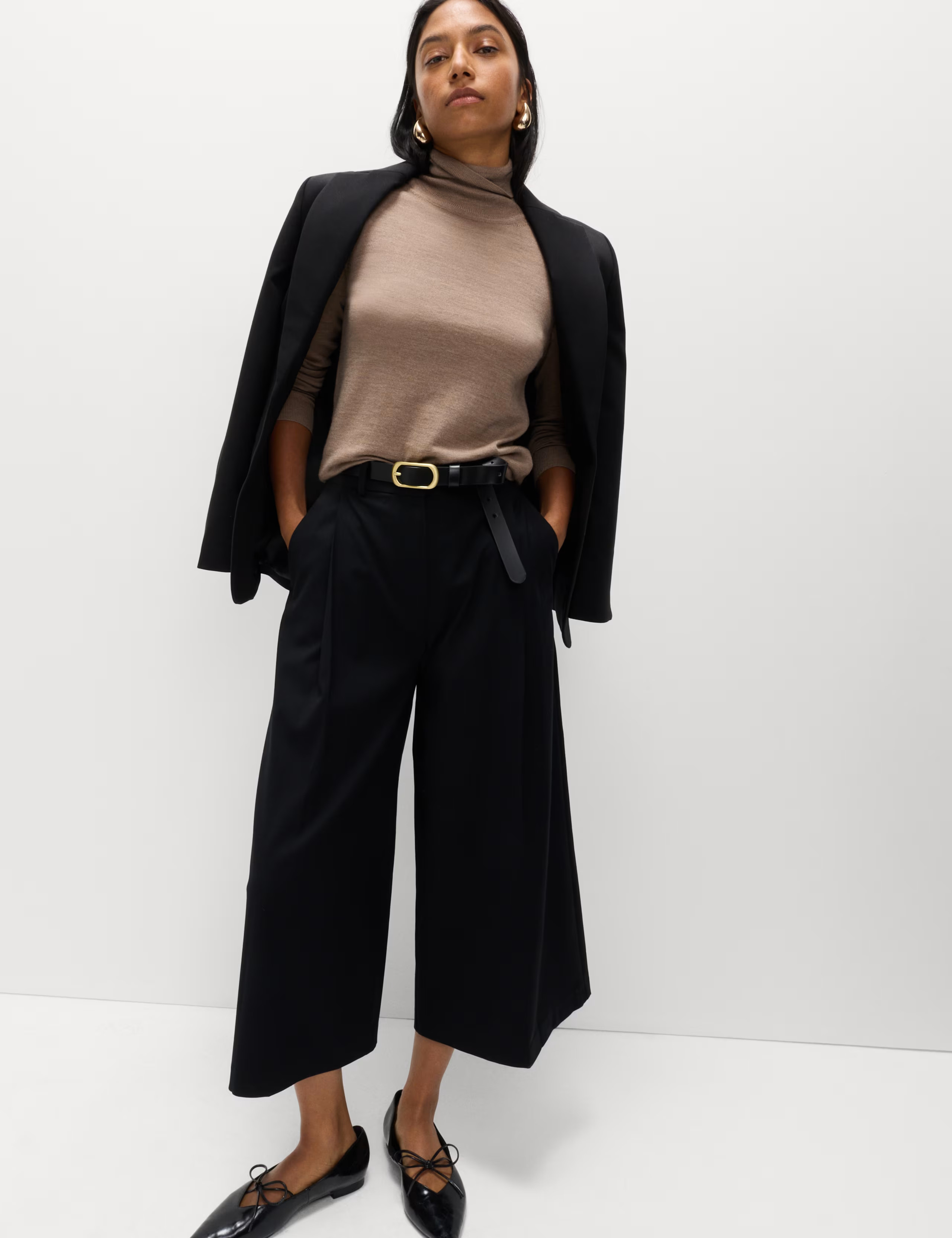 Woven Pleated Wide Leg Culottes | Marks & Spencer (UK)