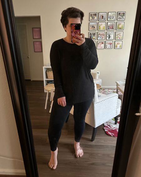 Wearing a size large comfortably in the tunic and the leggings (that have pockets 👏) both super affordable. The leggings are on sale right now too. 🙌

#LTKunder50 #LTKmidsize #LTKstyletip