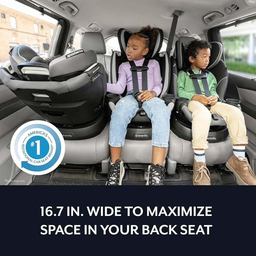 Evenflo Revolve360 Slim 2-in-1 Rotational Car Seat with Quick Clean Cover (Salem Black) | Amazon (US)