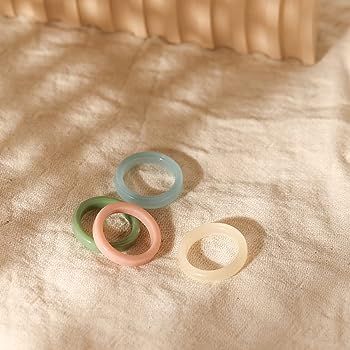 Viva Joya 24 Pcs Resin Rings, Plastic Rings Acrylic Rings for Women Teen Girls, Chunky Aesthetic ... | Amazon (US)