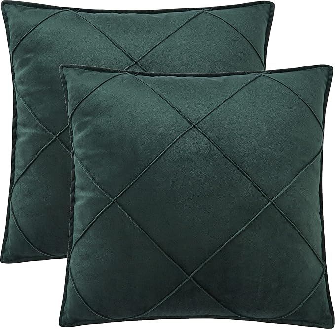 Velvet Throw Pillows Covers 18"x18" Pack of 2 Spring Summer Sofa Decoration Soft Square Cushion C... | Amazon (US)