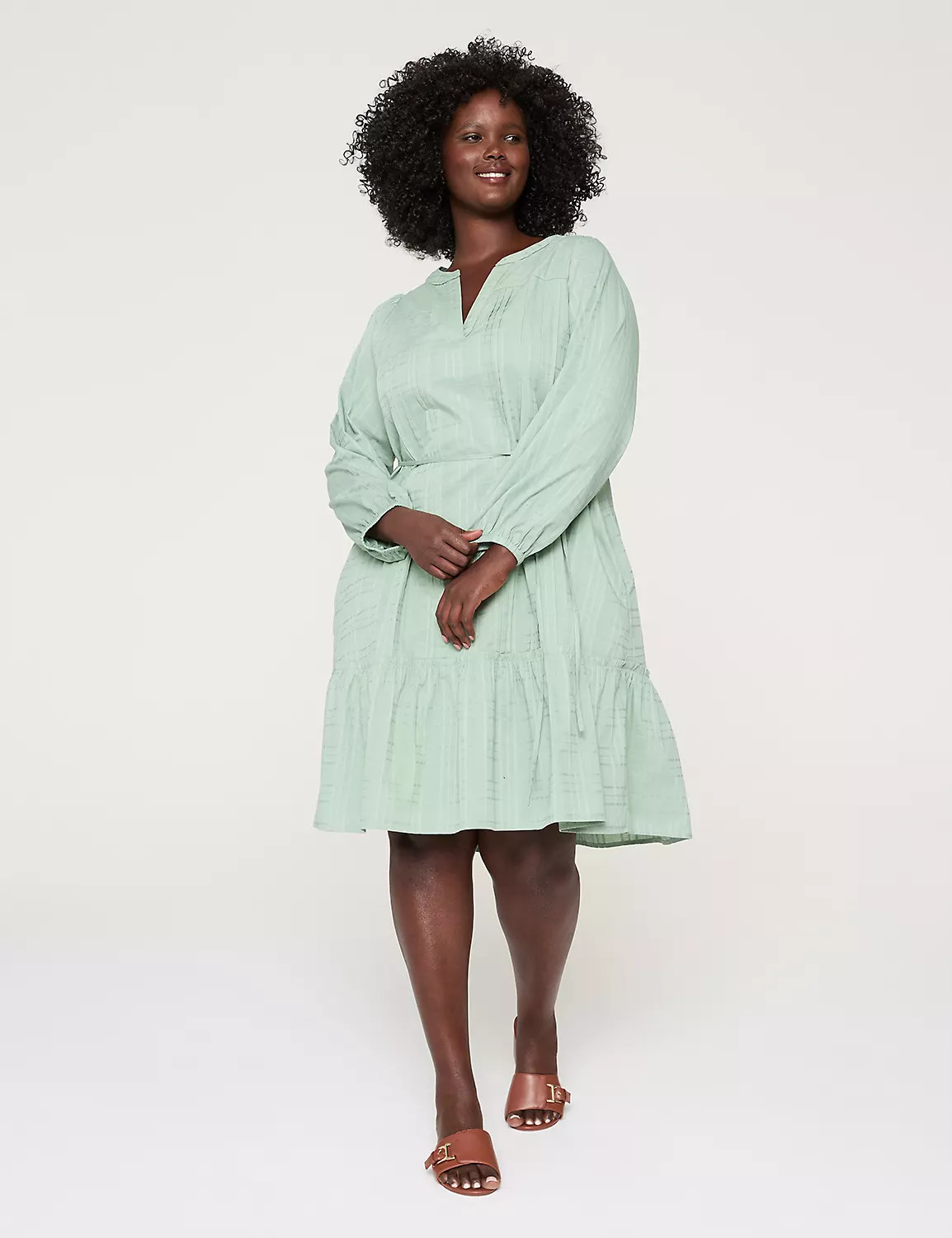 Split-Neck Pintuck Dress | Lane Bryant (US)