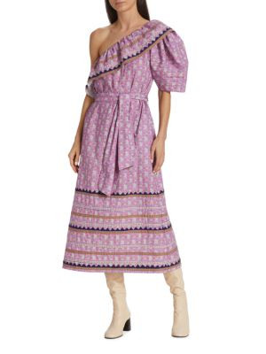 Perry Printed One Shoulder Midi Dress | Saks Fifth Avenue OFF 5TH