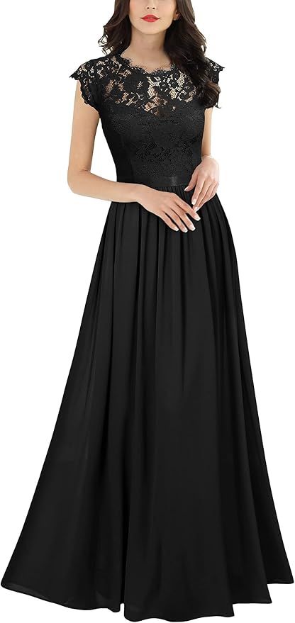 Miusol Women's Formal Floral Lace Evening Party Maxi Dress | Amazon (US)