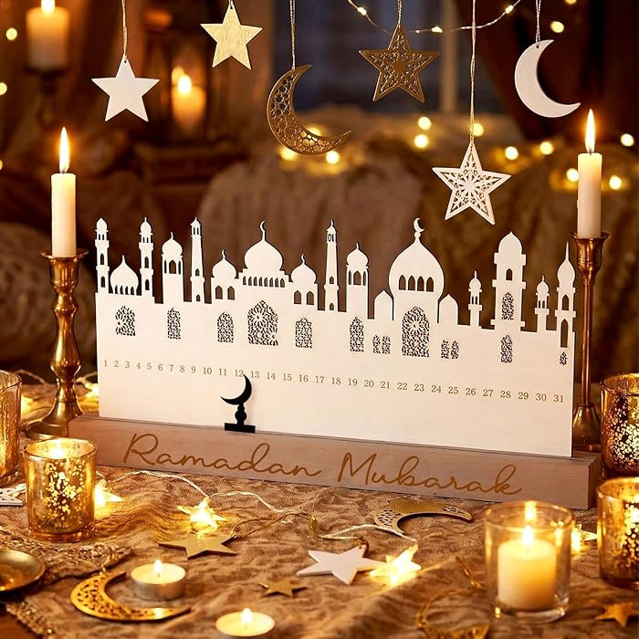Leinuosen Ramadan Wooden Countdown Calendar Ramadan Mubarak Advent Calendar Eid Islamic Countdown... | Amazon (US)