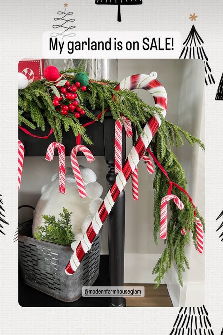 My Norfolk pine Christmas garland is on sale. Large candy cane decoration at Modernfarmhouseglam 

#LTKHoliday #LTKHolidaySale #LTKhome