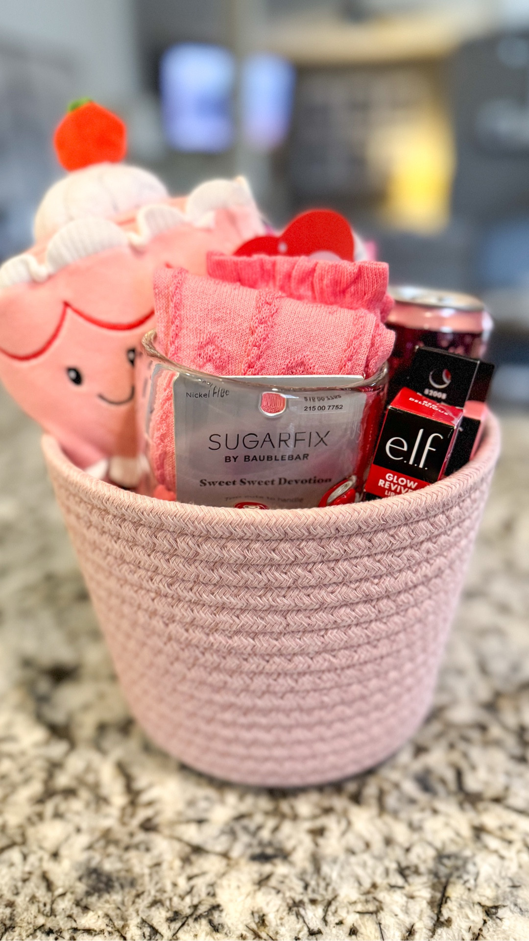 Valentine’s Day gift idea for the girls! Gift basket. Cozy socks, heart earrings, plush, lip gloss, plumping lip balm #valentinesday #gift #giftidea #lipgloss #giftforher

#LTKSeasonal #LTKBeauty #LTKFindsUnder50