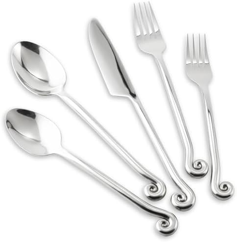 18/10 Stainless Steel Flatware, Silverware Set Combo with Musical Note Tail Design, Dishwasher Sa... | Amazon (US)