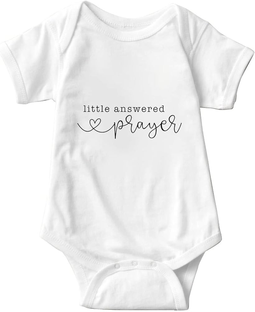 Little Answered Prayer Bodysuit Infant Reveal Ideas Onesie Girl And Boy Bodysuit Pregnancy Baby A... | Amazon (US)