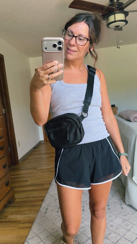 Small in my tank (has a built in bra but I took the pads out and used my Cakes covers) and xxs in my shorts. My Birkenstock sandals are size 36. 

My belt bag is sold out/older, so linked similar!

#LTKgrwm #LTKSeasonal #LTKPetite