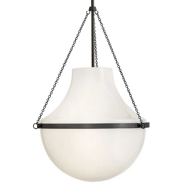 Collins Large Teardrop Pendant Chandelier with Hand-Blown Etched Opal Glass | Wayfair North America