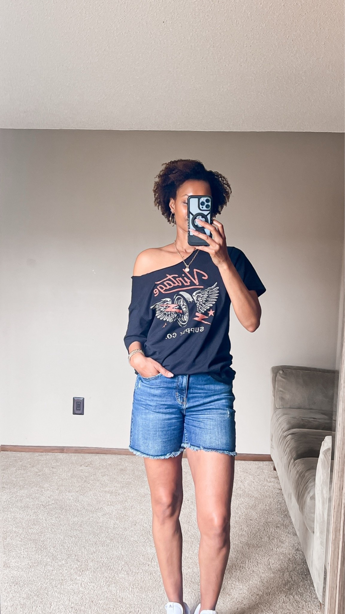 Mid length shorts I do not mind wearing  on my tall frame. I appreciate how they’re not too tight around the thighs.

#LTKootd #LTKOver40 #LTKTall