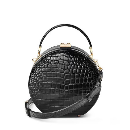 Hat Box
        Black Patent Croc | Aspinal of London