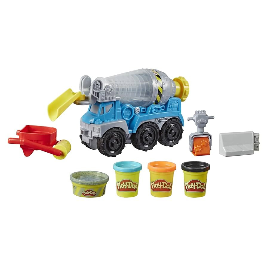 Play-Doh Wheels Cement Truck Toy for Kids Ages 3 and Up with Non-Toxic Cement-Colored Buildin' Co... | Amazon (US)