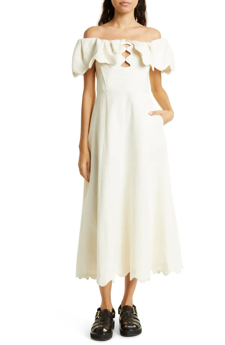 Leona Off the Shoulder Scallop Dress | Nordstrom