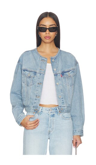 Collarless Shrunken 90s Trucker in Rural View | Revolve Clothing (Global)