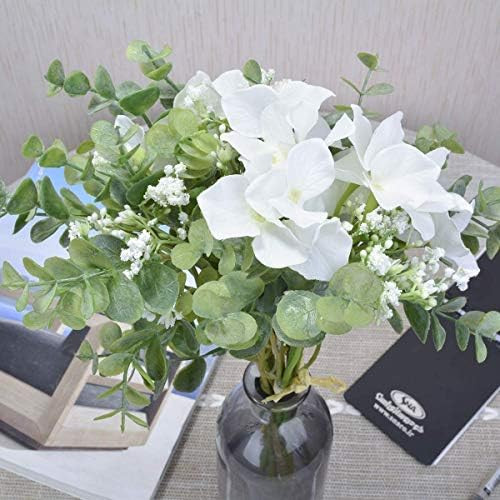 Baby Plum Pack of 2 Bundles Artificial Flowers Bouquet Baby's Breath Eucalyptus Leaves Silk Hydrange | Amazon (US)
