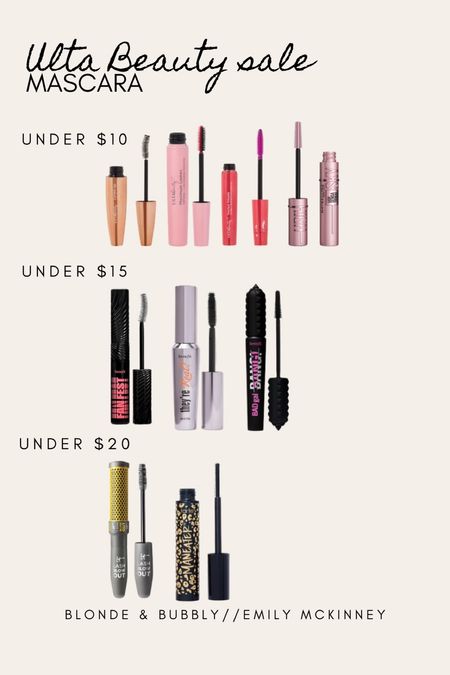 Ulta sale: mascara 🖤

Linked faves under $20, $15 & $10

Beauty, make-up, mascara, sale, Ulta. 

#LTKsalealert #LTKbeauty
