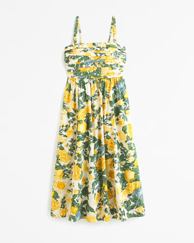 The A&F Emerson Poplin Wide Strap Midi Dress | Abercrombie & Fitch (US)