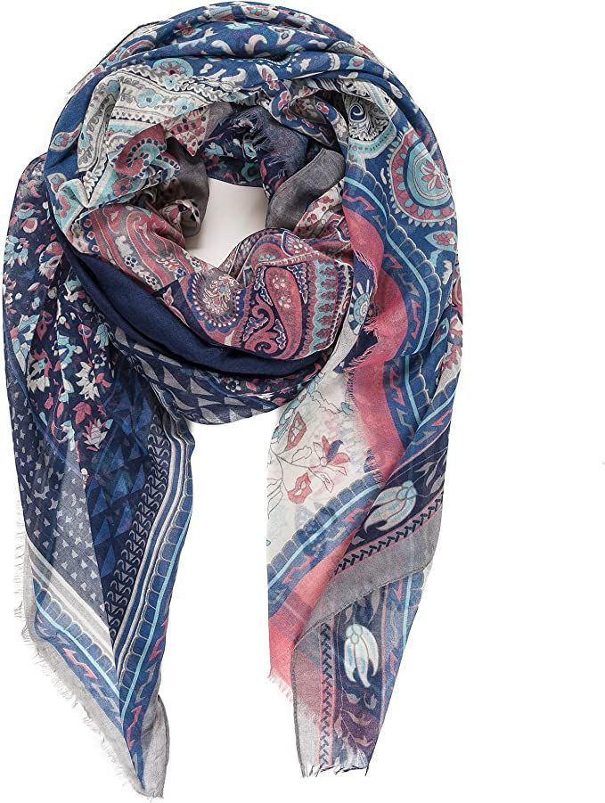 Scarf for Women Lightweight Floral Flower for Fall Winter Scarves Shawl Wrap | Amazon (US)