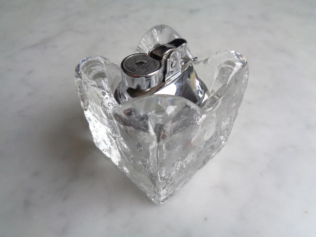 Vintage Table Lighter, Glass in the Shape of an Ice Cube, Retro 1970 Living Room Decor - Etsy | Etsy (US)