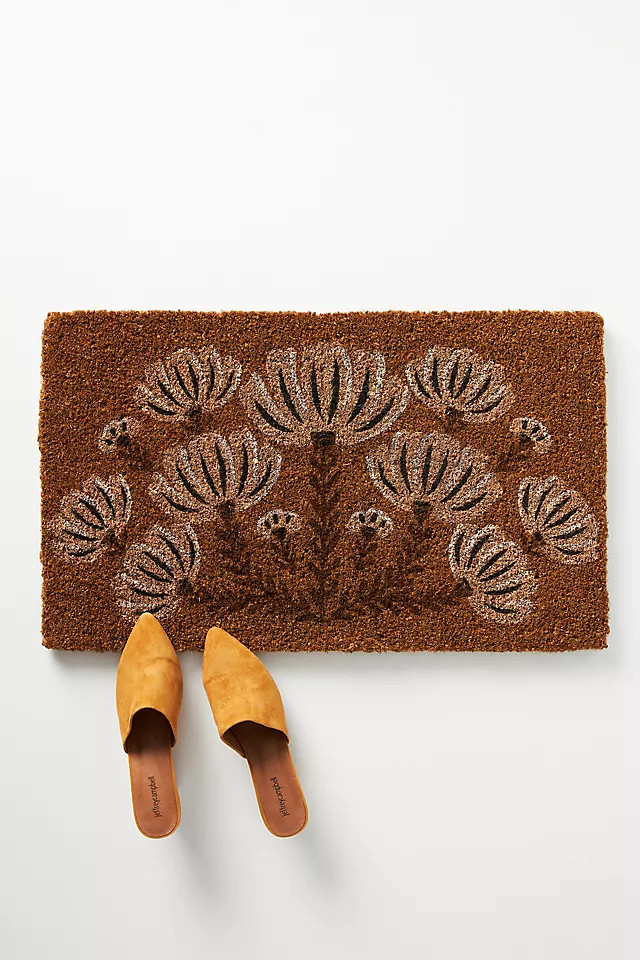 Floral Scalloped Doormat | Anthropologie (US)