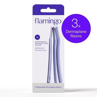 Flamingo Facial Razors - Dermaplane - 3ct: Face, Fine Hair, Manual, Disposable Razors | Target