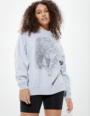 AE Forever Oversized Crew Neck Sweatshirt | American Eagle Outfitters (US & CA)