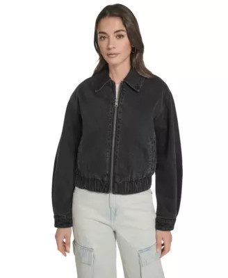 Levi's Women's Denim Bomber, Black, Small | Belk
