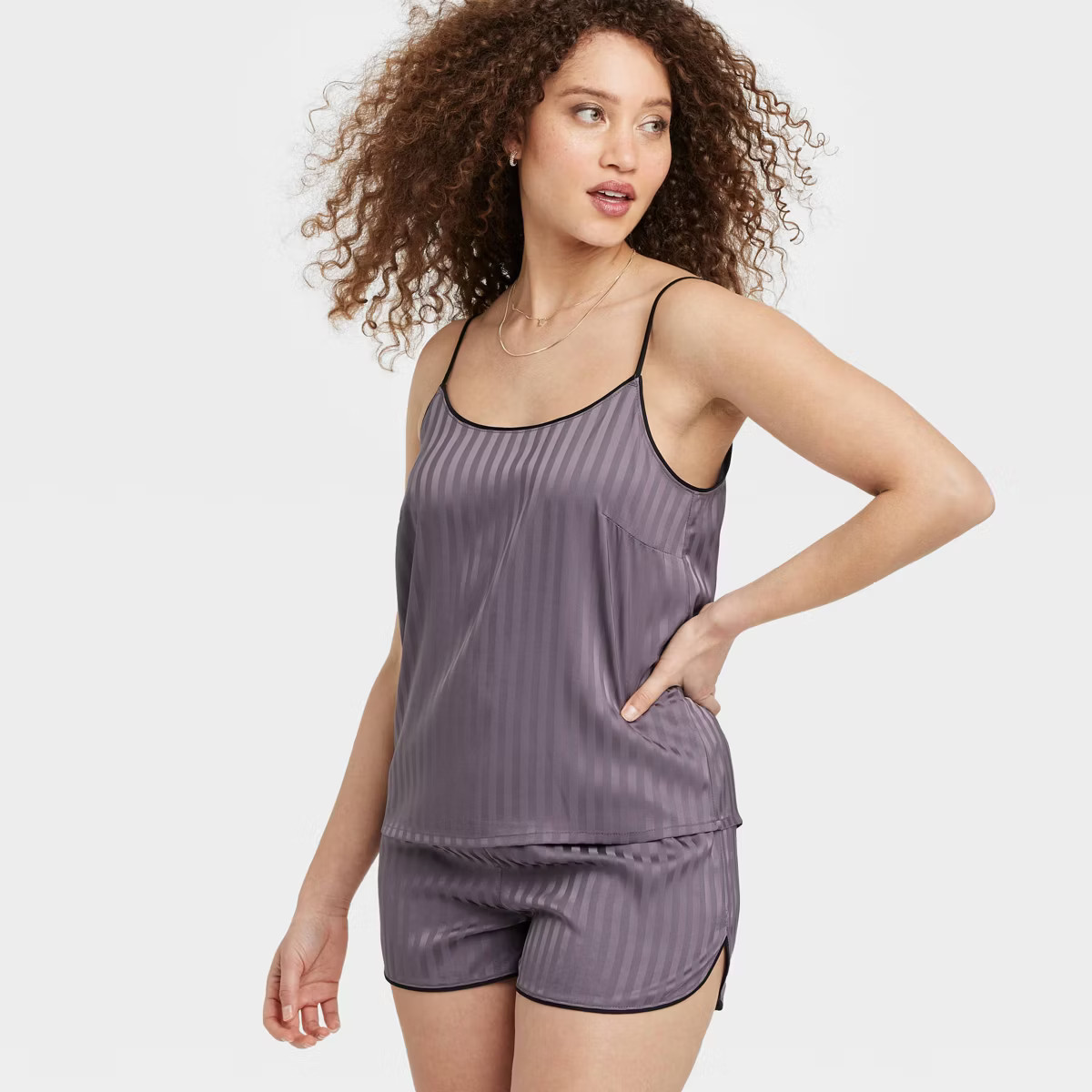 Women's Luxury Collection Shadow Striped Satin Pajama Cami Top - Auden™ | Target