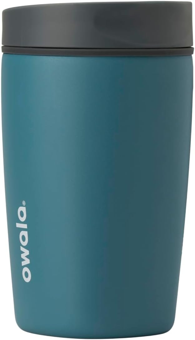 Owala SmoothSip Slider Insulated Stainless Steel Coffee Tumbler, Reusable Iced Coffee Cup, Hot Co... | Amazon (US)