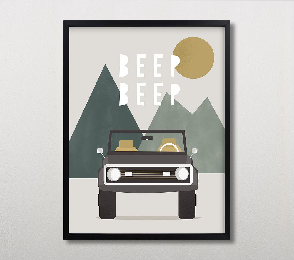 Minted® Beep Beep Wall Art by Christie Garcia | Pottery Barn Kids