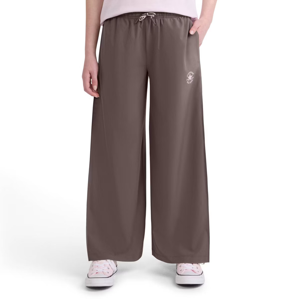 Converse\u00ae Girls' Pleated Woven Wide Leg Pants - Brown XS | Target