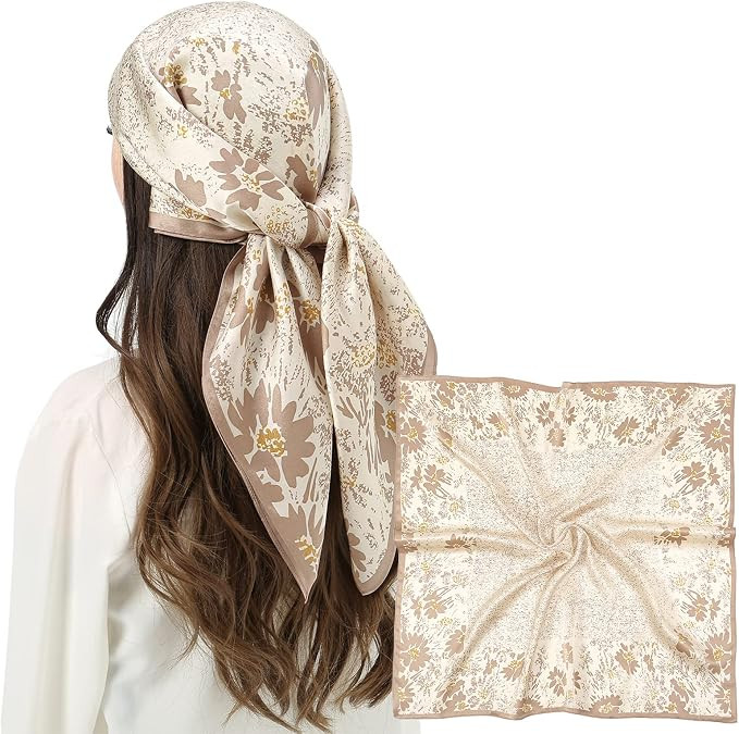 RIIQIICHY 100% Silk Scarf Head Scarf for Women Hair Scarf for Sleeping Hair Wrapping at Night Squ... | Amazon (US)