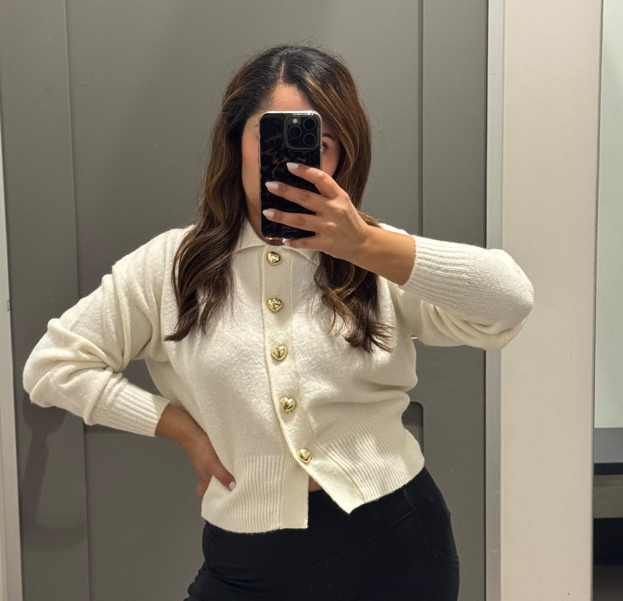 This white hearted sweater from target is adorable perfect for valentines 💘 

Wearing a size small! 

#ltkstyletip #target #targetstyle #targetfashion @target #buttondownsweater 

#LTKHoliday #LTKootd #LTKPetite