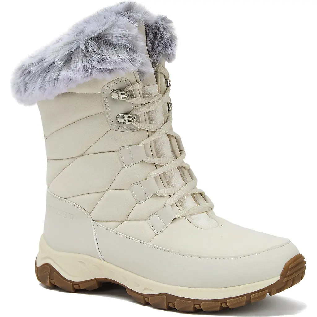 Lands' End Wide Width Expedition Trail Waterproof Lace Up Snow Boots in Whisper White at Nordstrom, Size 6 | Nordstrom