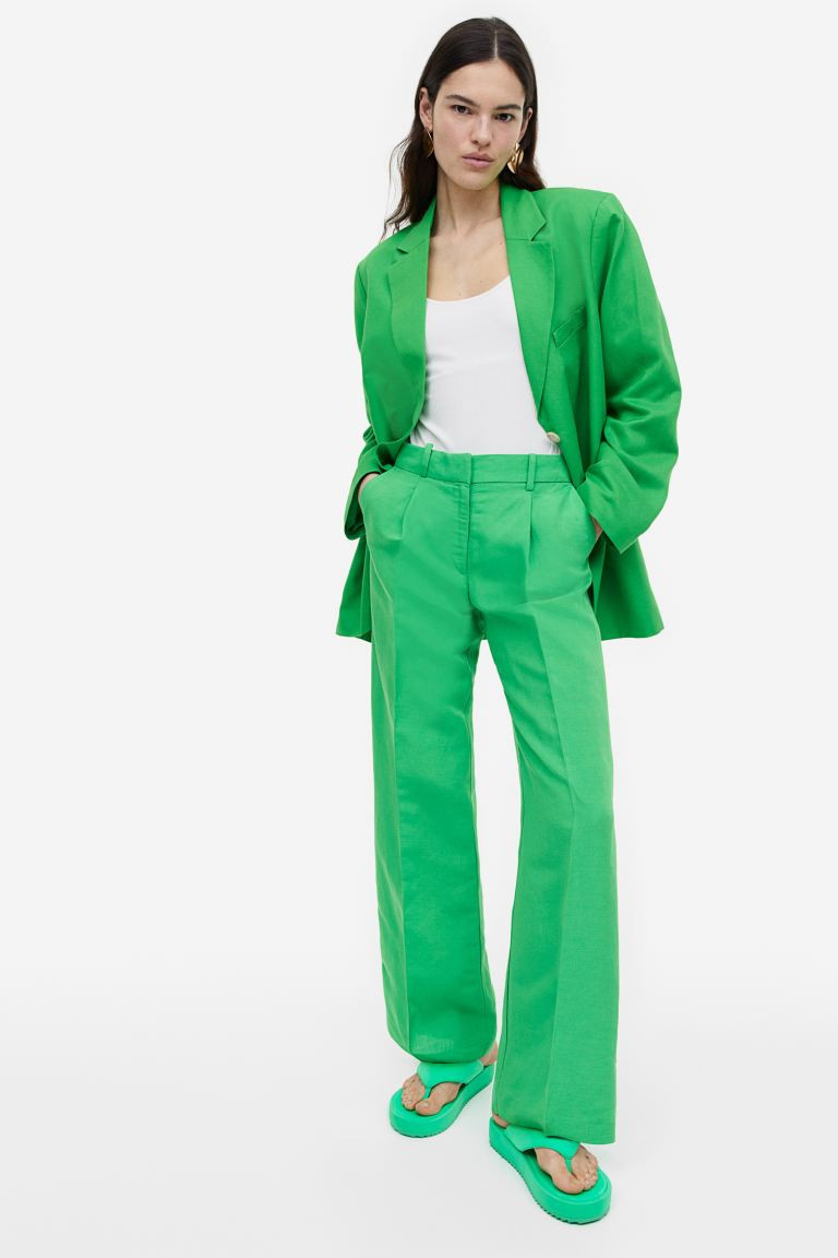 Wijde broek van linnenmix | H&M (DE, AT, CH, NL, FI)