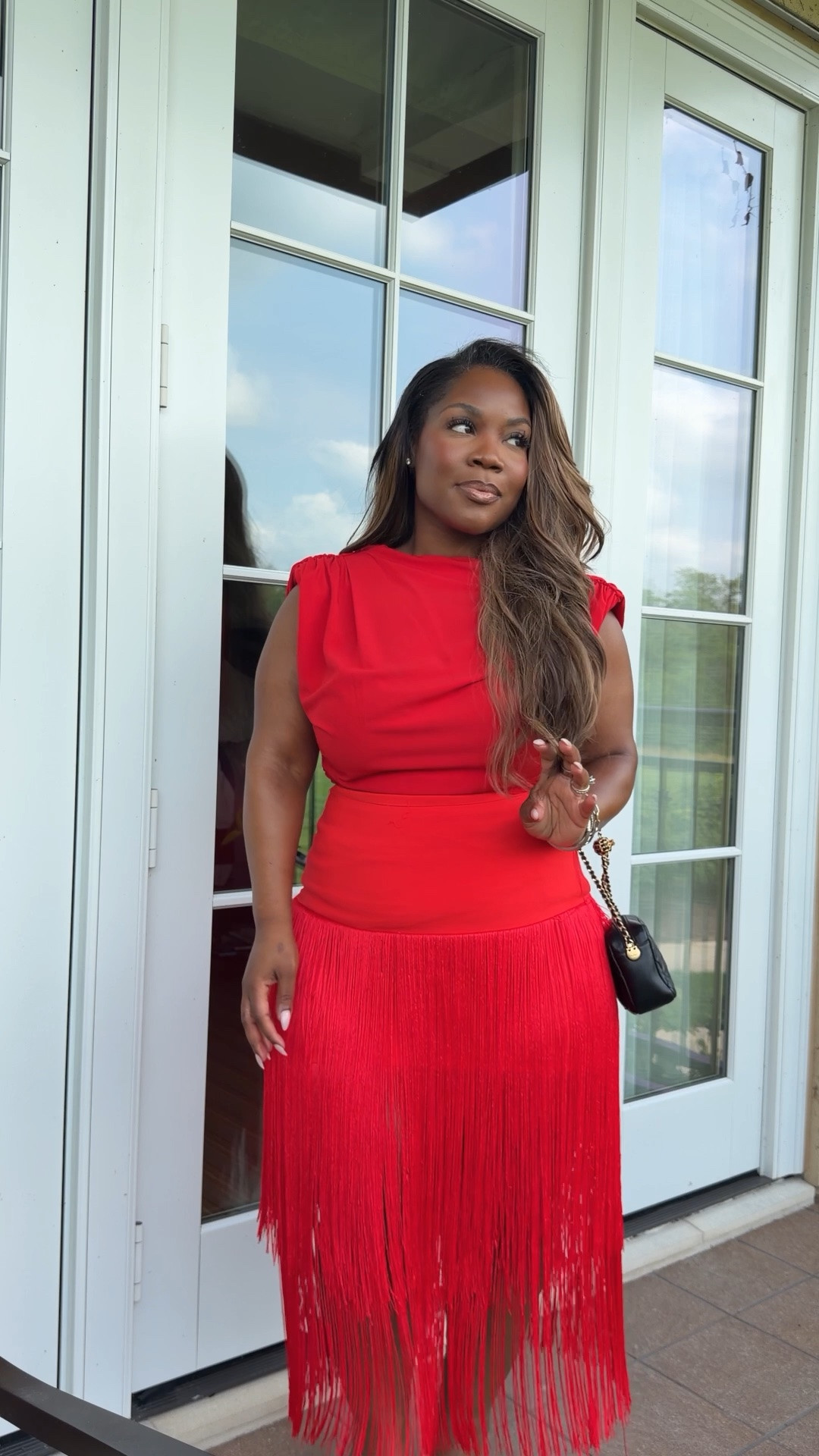 GRWM for dinner with @lexususa ft. the sounds of nature in Middleburg 😍

Top: @Zara (it’s actually a super short dress, but I loved the silhouette + shoulder pads
Skirt: @Walmart x Devil Wears Prada 
Shoes: @Zara
Perfume Combo: @brownsugarbabe Milky Way x @hudabeauty Easy Bake Intense 🤏🏾🤏🏾🤏🏾
Lip Gloss: @nyxcosmetics Jelly Job
Purse: @chanel via @vivrelle