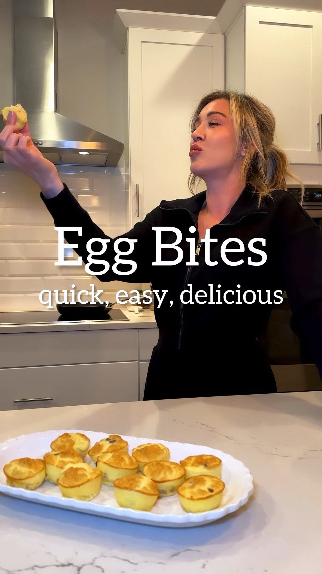 The best egg bite recipe!

I finally found an egg bite recipe that I love!!! It’s light, it’s fluffy, it’s delicious!! And it’s quick & easy!

**RECIPE**
1 chicken sausage (I use Italian style). Dice it up small. I put it in a pan to crisp it up. This is optional as the sausage I buy is already cooked. 

6 eggs
2 larger scoops cottage cheese (about 3/4 cup)
Handful mozzarella cheese (about 1/2 cup)
Salt & pepper
-blend until smooth

Pour into a silicone muffin pan
The silicone muffin pan IS KEY!!! If you use a regular muffin pan you will hate your life trying to get them out. 

Bake 350 for 16-18 minutes. I baked for 18 minutes for a golden brown top. 

Serve with any extras you like- hot sauce, sliced avocado
I store mine in a container in the fridge. They stay for several days. 

Enjoy!! 😋

#LTKfamily #LTKhome #LTKVideo