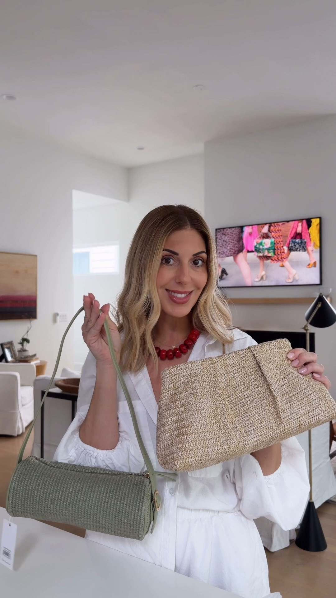 Two bags I’ll be reaching for all summer.

Both are under $80, both can be worn as a shoulder bag or carried as a clutch, and both hold way more than you’d expect. The green is such a fun pop for summer, and the natural raffia goes with absolutely everything.

Perfect for vacations, summer events, dinners out, and those nights when you want a bag that looks elevated without spending a fortune.

#LTKTravel #LTKOver40 #LTKSeasonal