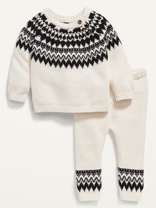Unisex Fair Isle Sweater &#x26; Sweater-Knit Pants Set for Baby | Old Navy (US)