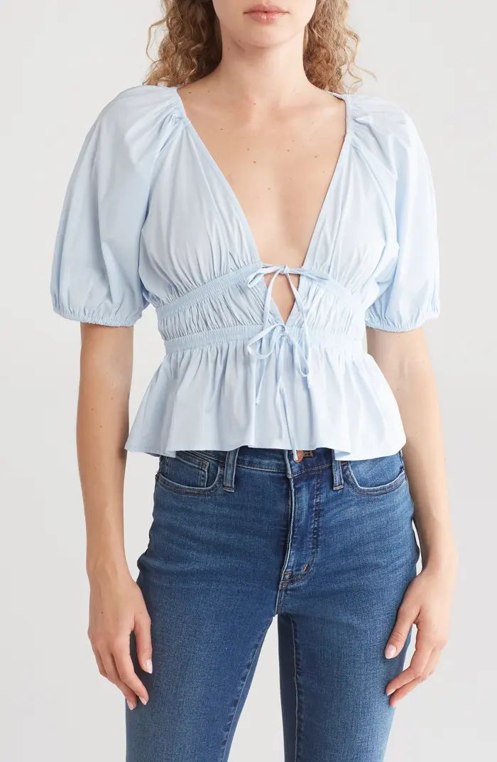 Smocked Tie Front Top | Nordstrom Rack