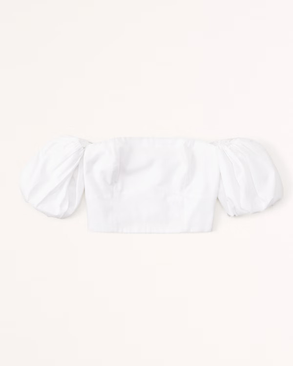 Off-The-Shoulder Poplin Set Top | Abercrombie & Fitch (US)