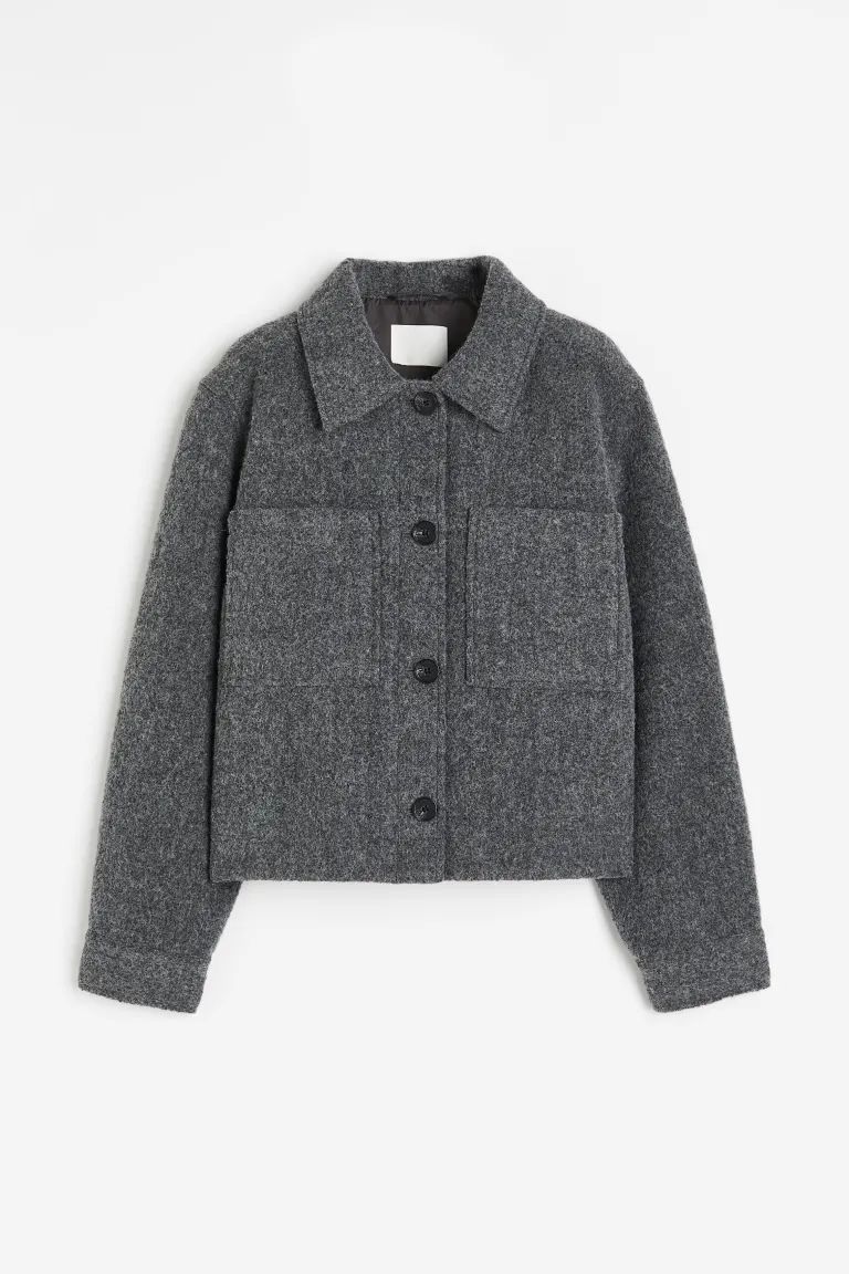 Wool-blend Jacket - Dark gray - Ladies | H&M US | H&M (US)